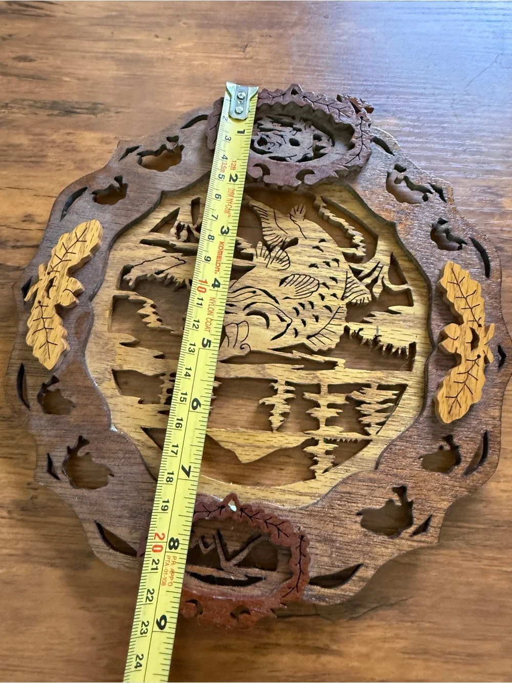 Intricate Wooden Fish Wall Art - Brown and Tan